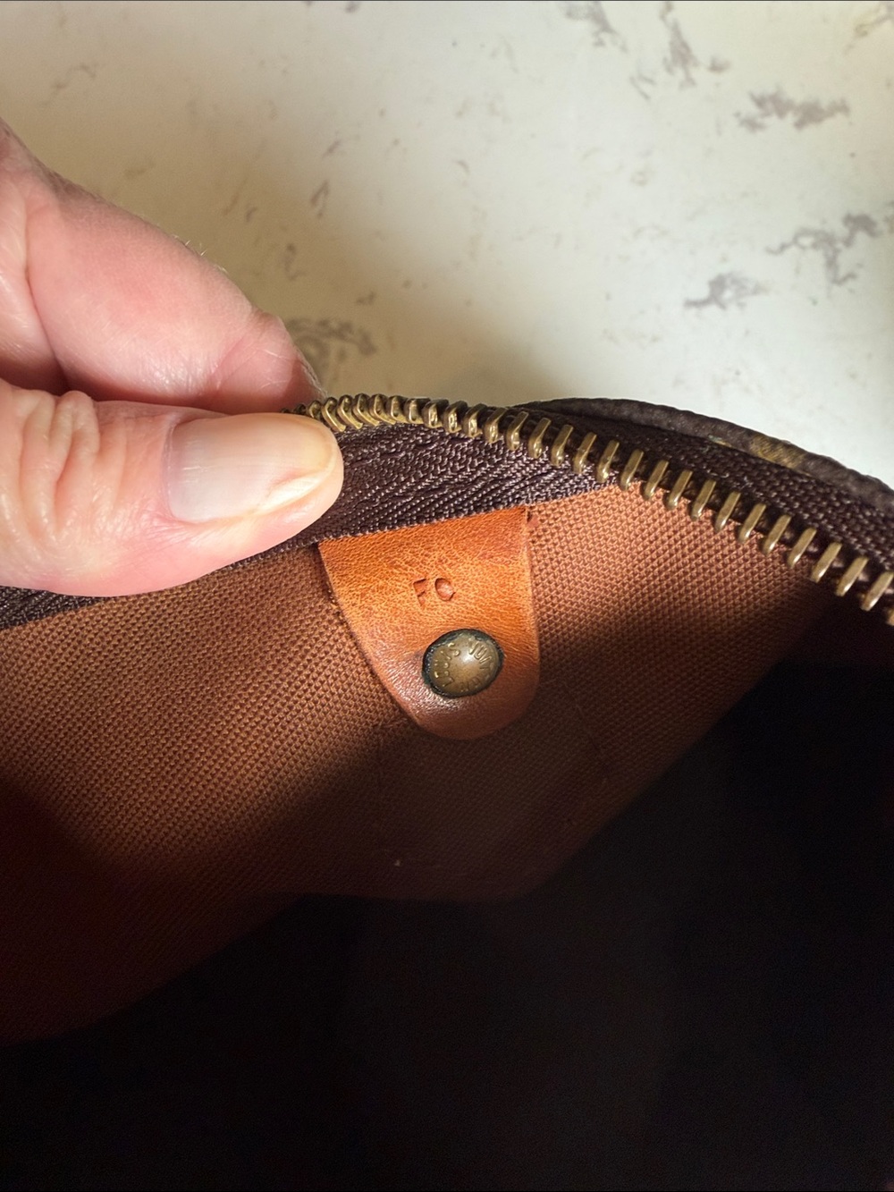 Louis Vuitton Brown Monogram Canvas Satchel with Tan Leather Handles - Picture 11 of 14